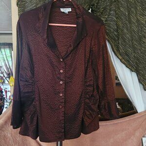 K21  Gogeous Vintage Shiny ruffled jacket/shirt button down by Puli pleated